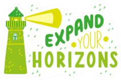 Expand Your Horizons Green Lighthouse Sticker
