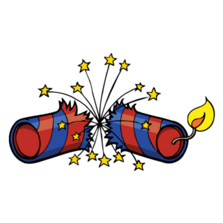 Exploding 4th of July Firecracker Sticker