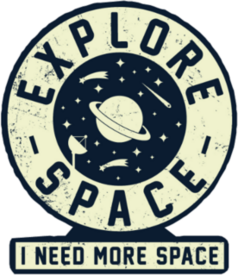 Explore Space Badge Sticker