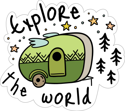 Explore The World Camping Sticker
