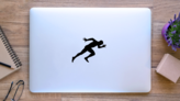 Explosive Start Running Sticker on a Laptop (New) example