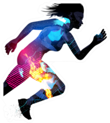 Exposure Effect Illustration Of A Running Sports Woman Sticker