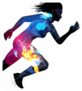 Exposure Effect Illustration Of A Running Sports Woman Sticker