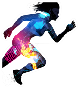 Exposure Effect Illustration Of A Running Sports Woman Sticker