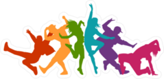 Expressive Multicolor Dancers Sticker