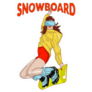 Extreme Girl On Snowboard Sticker
