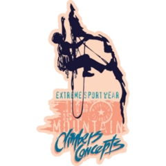 Extreme Sport Rock Climbing Sticker