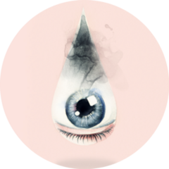 Eye Abstract Watercolor On Pink Sticker