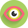Eye Icon On Green Sticker