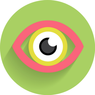Eye Icon On Green Sticker