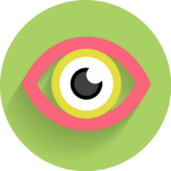 Eye Icon On Green Sticker