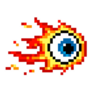 Eye Illustration With Flames Pixel Sticker