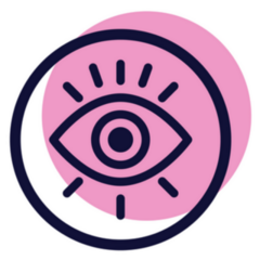 Eye Line Art On Pink Sticker