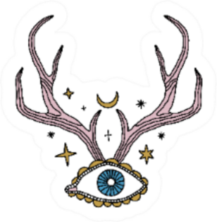Eye Of Providence Deer Horns Sticker