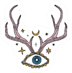 Eye Of Providence Deer Horns Sticker