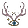 Eye Of Providence Deer Horns Sticker