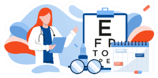 Eye Test Procedure And Prescription Glasses Ophthalmology Sticker