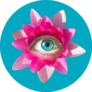 Eyeball In Flower Modern Conceptual Sticker
