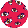 Eyes In Pink Background Pattern Sticker