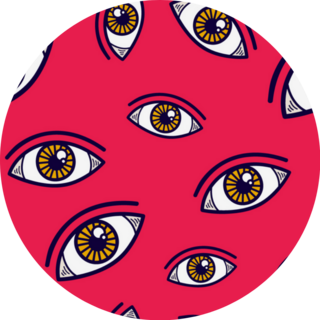 Eyes In Pink Background Pattern Sticker
