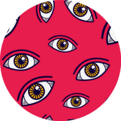 Eyes In Pink Background Pattern Sticker