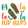 Fa La La La Flip Flops Merry Christmas Sticker