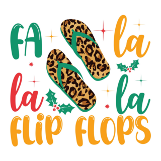 Fa La La La Flip Flops Merry Christmas Sticker