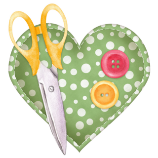 Fabric Heart Sew Sticker