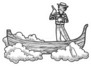Fabulous Flying Gondola Boat Sketch Sticker