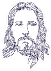 Face Of Jesus Christ Hand Drawn Sticker