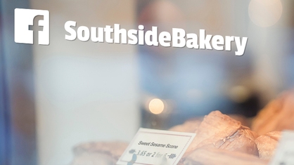 Facebook Sticker On Bakery Window