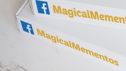 Facebook Stickers On A Package