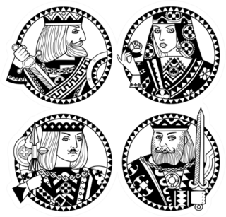 Faces Of Playing Cards Characters Illustration Sticker