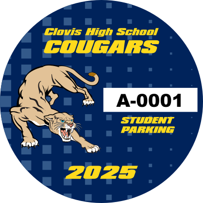 Fading Squares Circle School Parking Permit Sticker