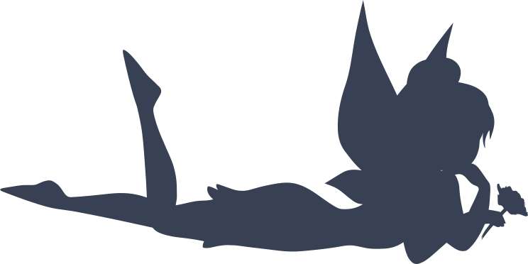 Fairy Laying Down Holding Flower Sticker