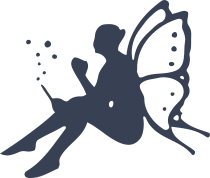 Fairy Sitting Playing With Magic Sticker