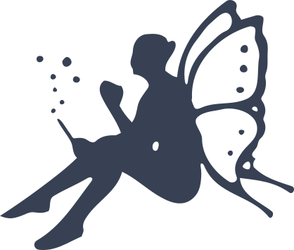 Fairy Sitting Playing With Magic Sticker