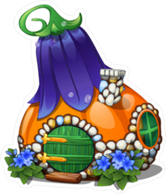 Fairy Tale Pumpkin House Sticker