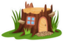 Fairy Tale Tree Stump House Sticker
