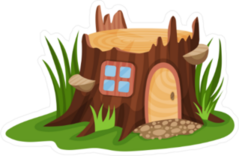 Fairy Tale Tree Stump House Sticker