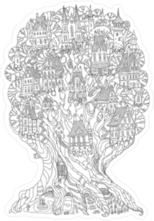 Fairy Tree House Illustration Sticker