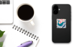 Fairytale Magic Narwhal Hand Drawn Sticker on a Phone (New) example