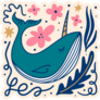 Fairytale Magic Narwhal Hand Drawn Sticker