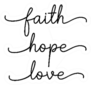 Faith, Hope, Love. Bible, Religious Church Quote Sticker