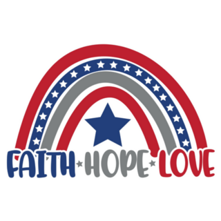 Faith Hope Love - Patriotic Rainbow Sticker