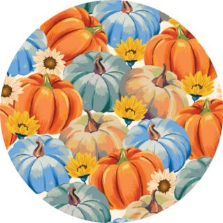 Fall Autumn Pattern With Pumpkins And Sunflowers Sticker 