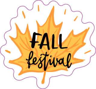 Fall Festival Maple Leaf Sticker