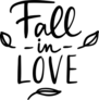 Fall In Love Text With Leaves Sticker