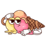 Fallen Ice Cream Cartoon Sticker