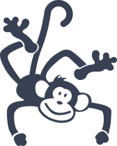 Falling Monkey Smiling Sticker